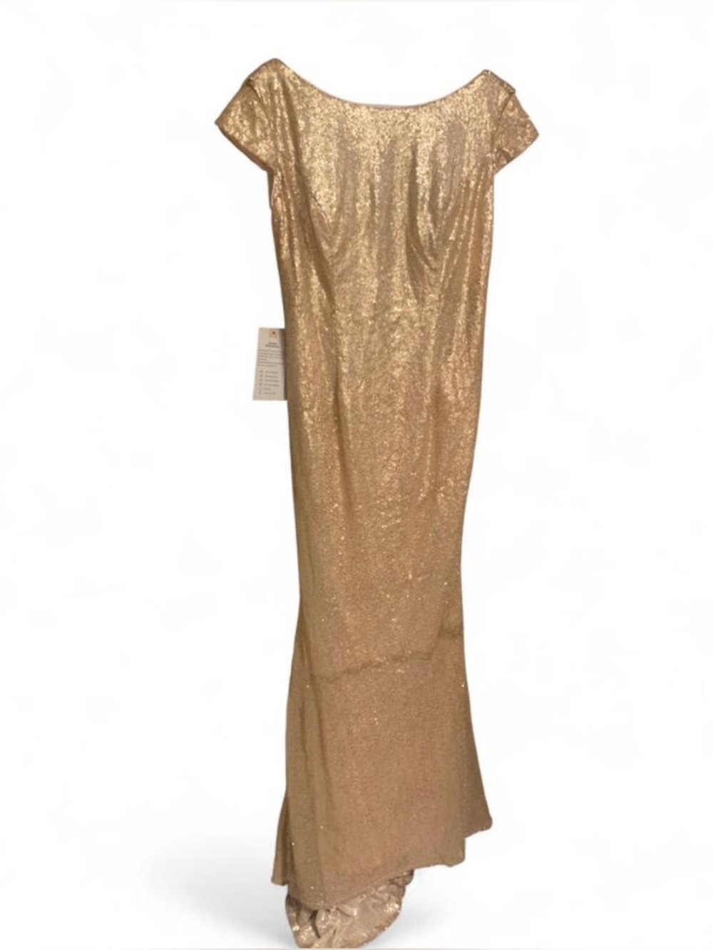 Babyonline DRESS Gold Sequin Maxi Dress with Cap Sleeves